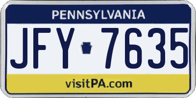 PA license plate JFY7635