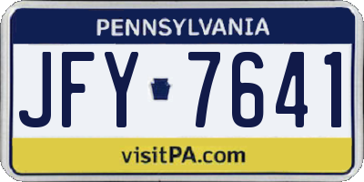 PA license plate JFY7641