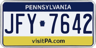PA license plate JFY7642