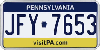 PA license plate JFY7653