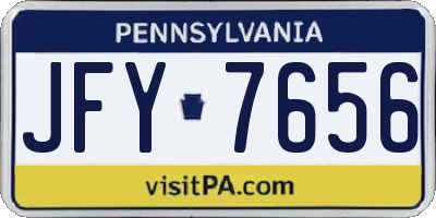 PA license plate JFY7656
