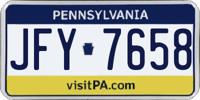 PA license plate JFY7658