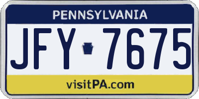 PA license plate JFY7675