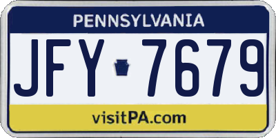 PA license plate JFY7679