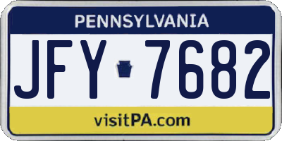 PA license plate JFY7682