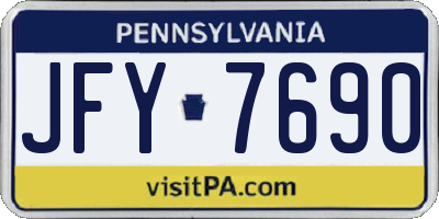 PA license plate JFY7690