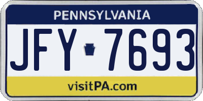 PA license plate JFY7693