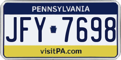 PA license plate JFY7698