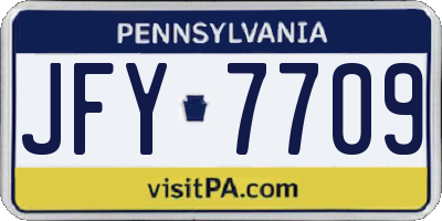 PA license plate JFY7709