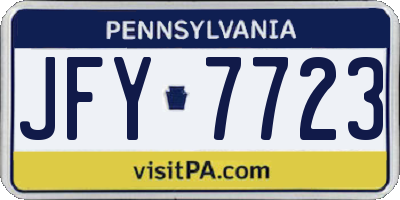 PA license plate JFY7723