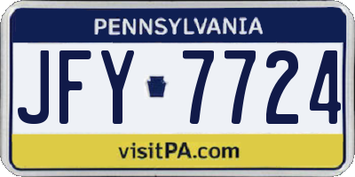 PA license plate JFY7724