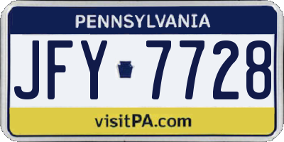 PA license plate JFY7728