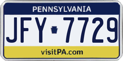 PA license plate JFY7729