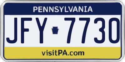 PA license plate JFY7730