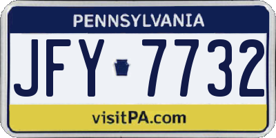PA license plate JFY7732