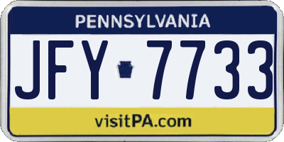 PA license plate JFY7733