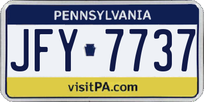 PA license plate JFY7737
