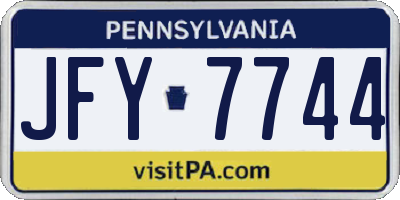 PA license plate JFY7744