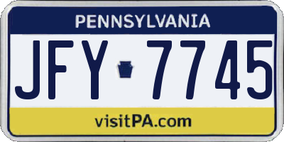 PA license plate JFY7745