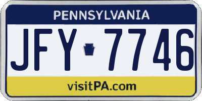 PA license plate JFY7746