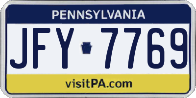 PA license plate JFY7769