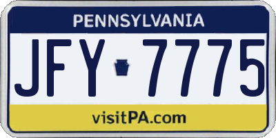 PA license plate JFY7775