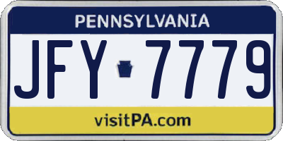 PA license plate JFY7779
