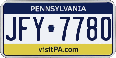 PA license plate JFY7780
