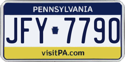 PA license plate JFY7790