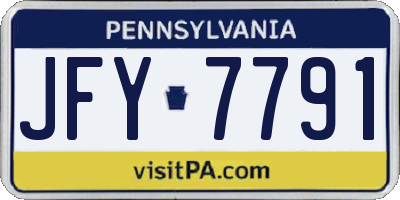 PA license plate JFY7791