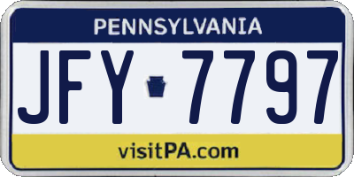 PA license plate JFY7797