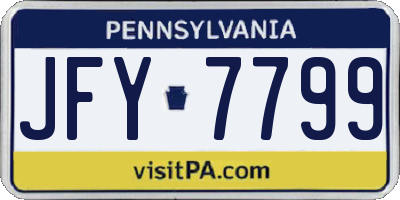 PA license plate JFY7799
