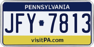 PA license plate JFY7813