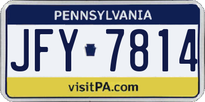 PA license plate JFY7814