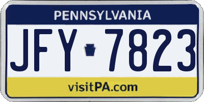 PA license plate JFY7823