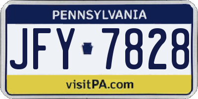 PA license plate JFY7828