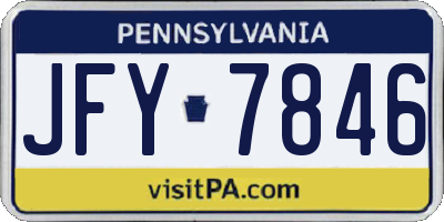 PA license plate JFY7846