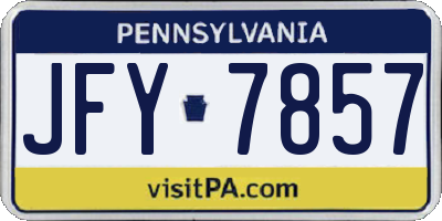 PA license plate JFY7857