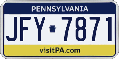 PA license plate JFY7871
