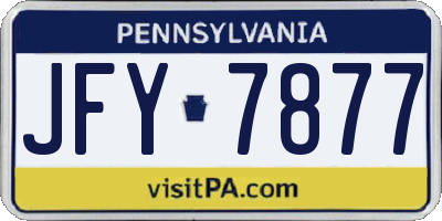 PA license plate JFY7877