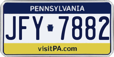 PA license plate JFY7882
