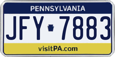 PA license plate JFY7883
