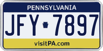 PA license plate JFY7897