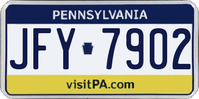 PA license plate JFY7902
