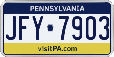 PA license plate JFY7903