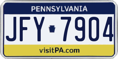 PA license plate JFY7904