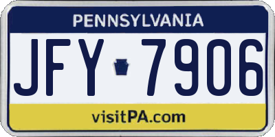 PA license plate JFY7906