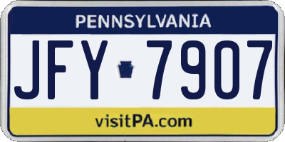 PA license plate JFY7907