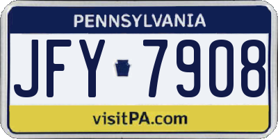 PA license plate JFY7908