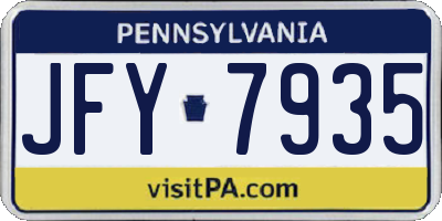 PA license plate JFY7935